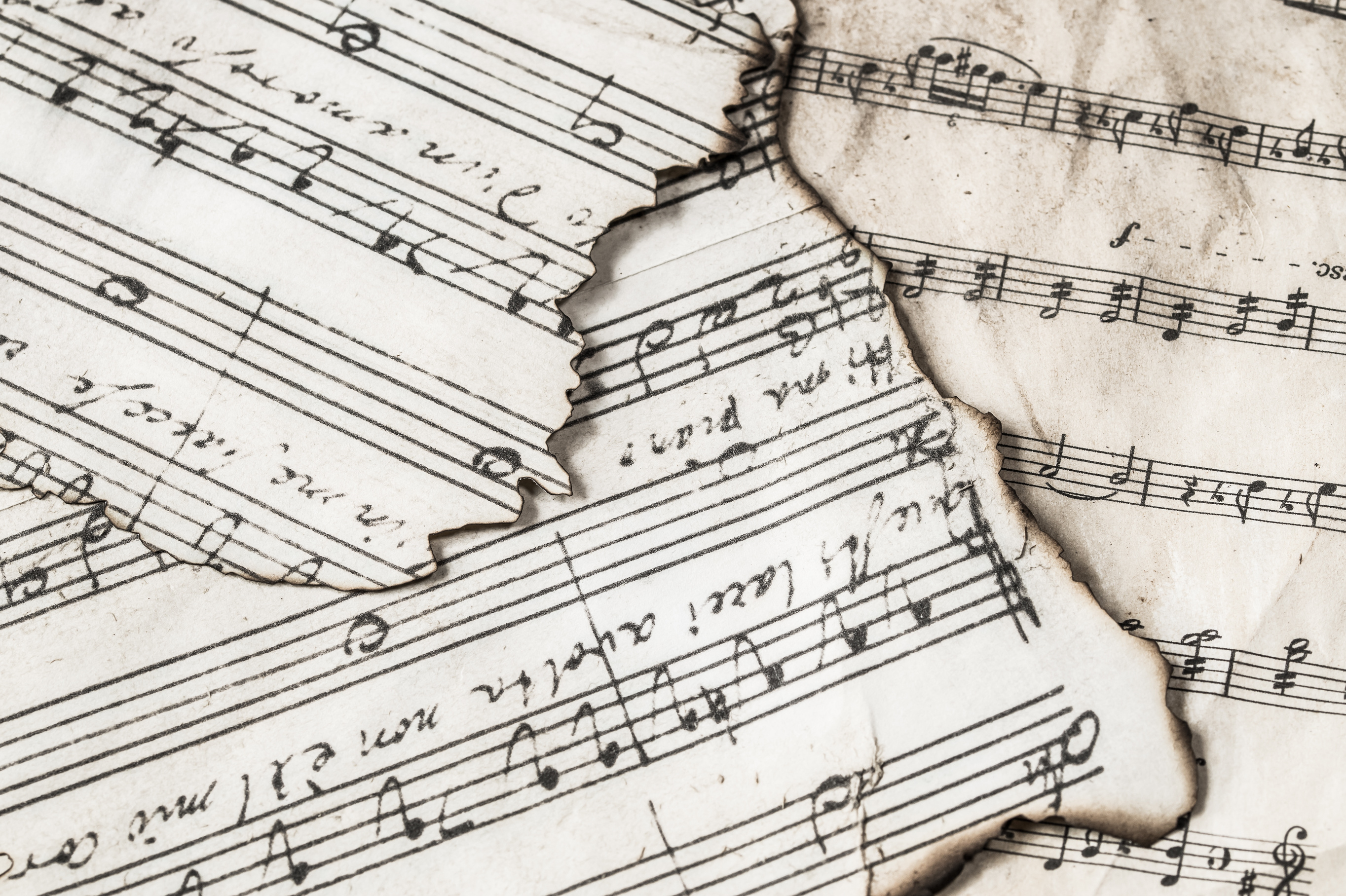 Vintage Musical Notes on Paper